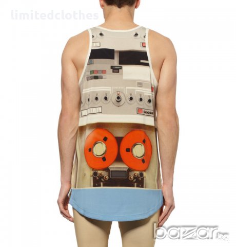 GIVENCHY MULTICOLOR TAPEDECK PRINT Мъжки Потник size L, снимка 2 - Тениски - 10842728