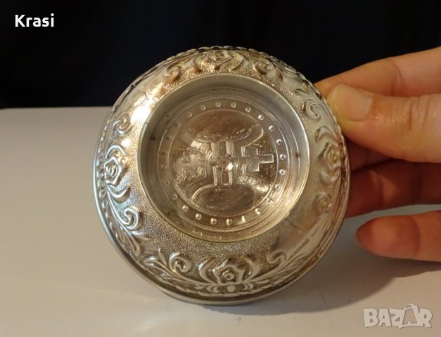 Посребрена медна купичка за ядки,маркирана, снимка 6 - Антикварни и старинни предмети - 26180047