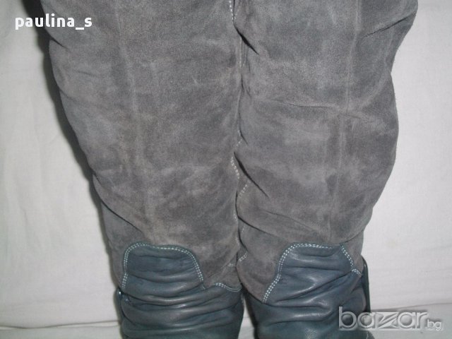 Дамски чизми от естествена кожа и велур, снимка 4 - Дамски ботуши - 16543726
