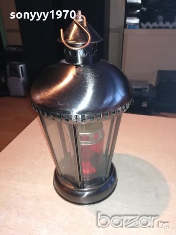 иноксов фенер с стъкла-за свещ-внос холандия-34х19см, снимка 7 - Колекции - 20893381