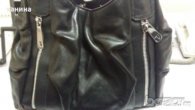 Оригинална TRU TRUSSARDI дамска чанта естествена кожа, снимка 6 - Чанти - 19723387