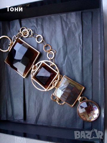  Стилно колие Dyrberg/Kern със големи камъни  Swarowski, снимка 14 - Колиета, медальони, синджири - 26110532