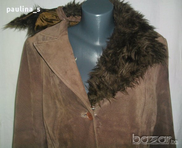 Палто с подвижна яка "Vroom & Dreesmann" / естествен велур, снимка 11 - Палта, манта - 15913966