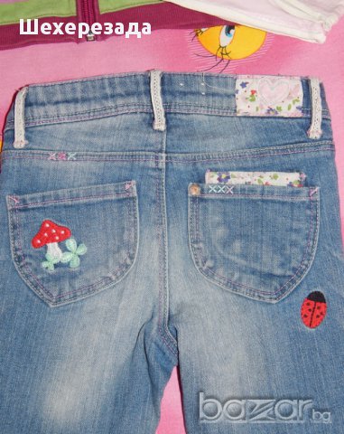 Дънки на Н&М с цветни бродерии , снимка 5 - Детски панталони и дънки - 11124964