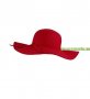Дамска шапка с голяма периферия - червена, снимка 4