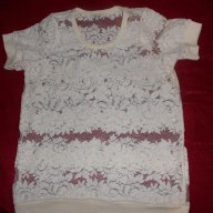 дантелена блуза екрю, снимка 1 - Блузи с дълъг ръкав и пуловери - 6851636