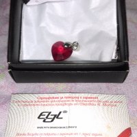 Сърце червено кристал сваровски , снимка 2 - Колиета, медальони, синджири - 23526356