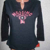 Черна блуза с ръкав от дантела М, L размер, снимка 1 - Блузи с дълъг ръкав и пуловери - 22638922