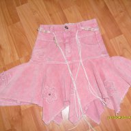 Детска розова джинсова пола, снимка 2 - Детски рокли и поли - 11091806