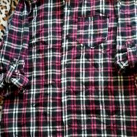 Нова Риза чикламено-черно, памучна с регулируем ракав, M-S, снимка 2 - Ризи - 21992726