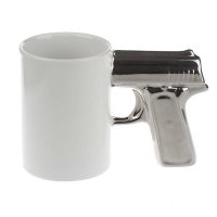 Керамична чаша за чай с дръжка пистолет чаша за подарък за мъж, снимка 1 - Чаши - 23835380