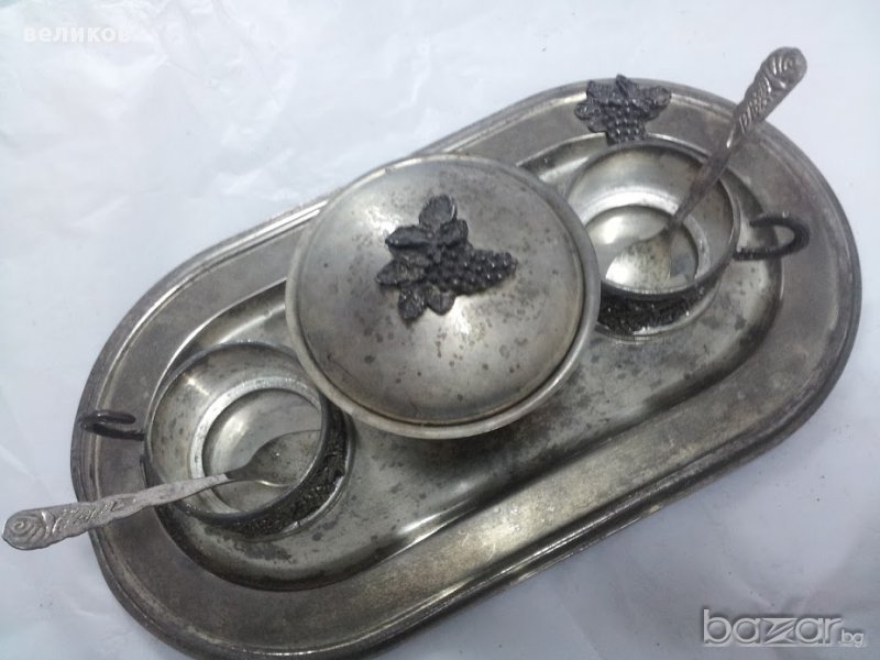 стар посребрен лот за чай , снимка 1
