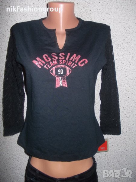 Черна блуза с ръкав от дантела М, L размер, снимка 1