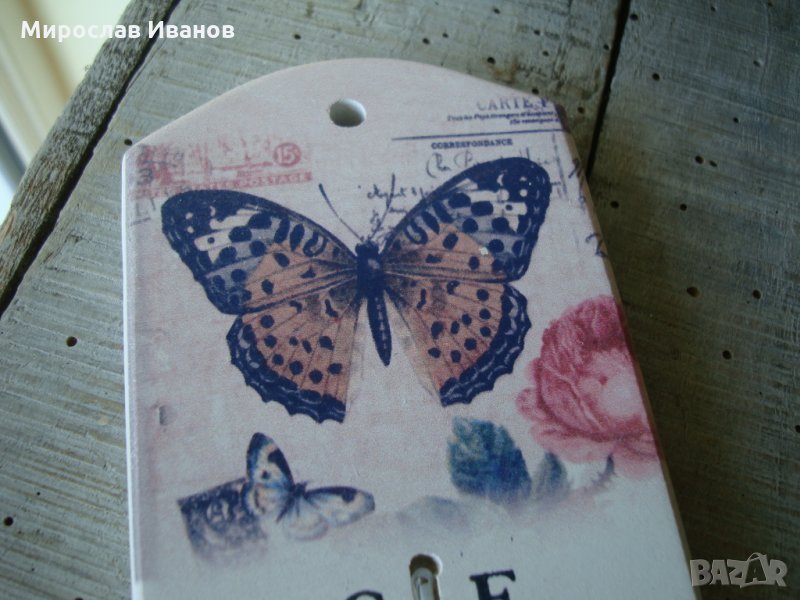 ^^ Пеперуда ^^ - дървен термометър, снимка 1