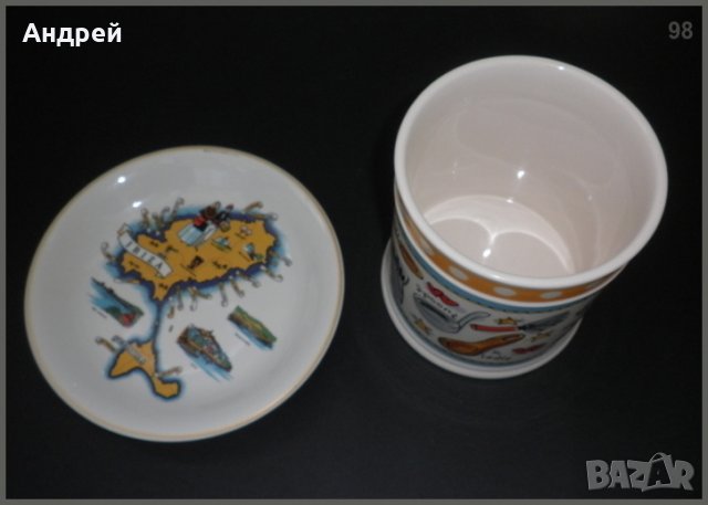 Порцеланов лот от органайзер за кухненски прибори (импровизирана ваза) и  декоративна чиния!, снимка 2 - Чинии - 23087558