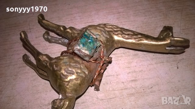 лама-масивен мед/месинг-внос испания-10х9х3см, снимка 7 - Колекции - 25244462