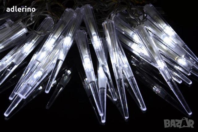 Зимна украса, ЛЕД гирлянда - Ледени висулки, коледна украса, с трафо, студено бяло, снимка 2 - Декорация за дома - 25043425