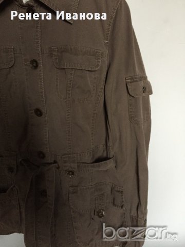 TOM TAILOR дамско яке , оригинално, размер 34, цвят каки, 100% памук., снимка 3 - Якета - 11049428