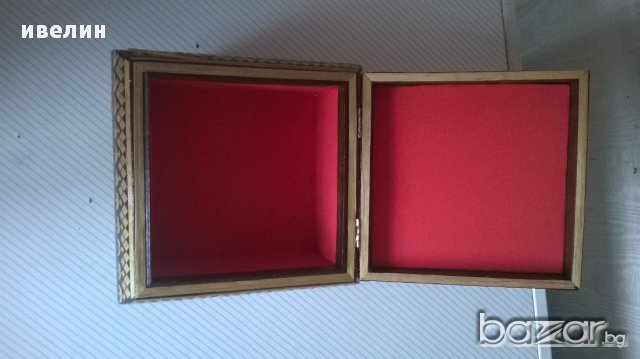  дървена кутия с апликации, снимка 2 - Антикварни и старинни предмети - 14131312