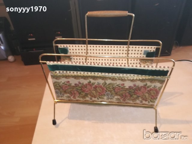 поставка за вестници-в златисто-метал и плат-внос швеицария, снимка 13 - Антикварни и старинни предмети - 21151180