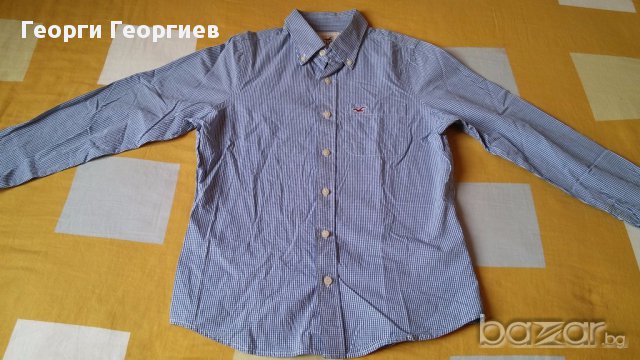 Мъжка риза Holister/Холистър, 100% оригинал, прекрасен син цвят, високо качество на използваните мат, снимка 1 - Ризи - 17619351