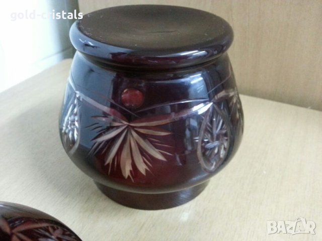 Кристална захарница бонбониера буркан , снимка 10 - Антикварни и старинни предмети - 22151191