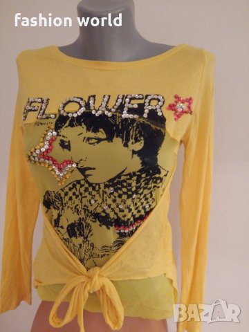 Дамски блузи Цвят Жълт, снимка 3 - Блузи с дълъг ръкав и пуловери - 24307228