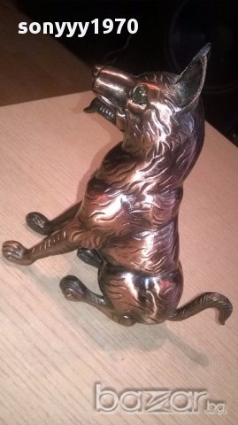 Куче/вълк-метална запалка-17/17/6см-внос швеицария, снимка 2 - Антикварни и старинни предмети - 16160595