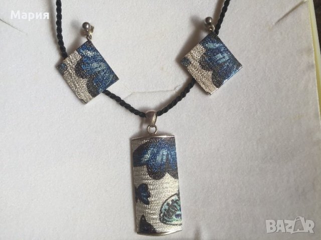 Сребърни Колие и обеци -Sea of silver and gold, сертификат и оригиналната  си кутия, снимка 3 - Бижутерийни комплекти - 25148865