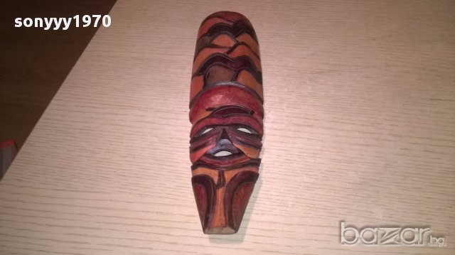 Африканска дървена маска-28х8см-внос швеицария, снимка 10 - Антикварни и старинни предмети - 17393806