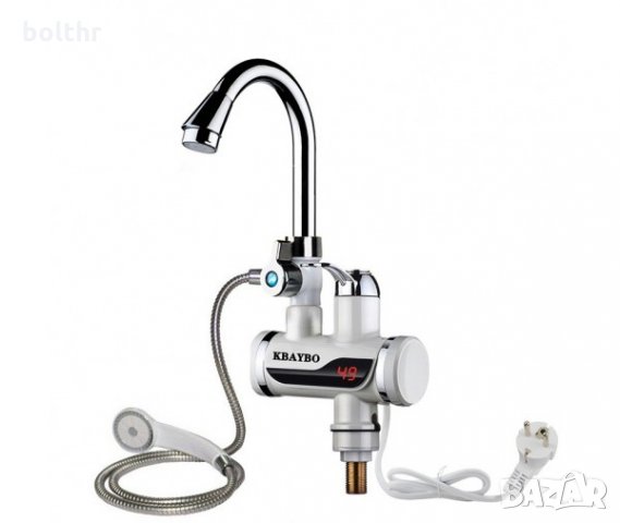 Водонагряваща смесителна батерия за плот с душ (нагревател за вода) с дисплей Elekom EK-3009D, снимка 1