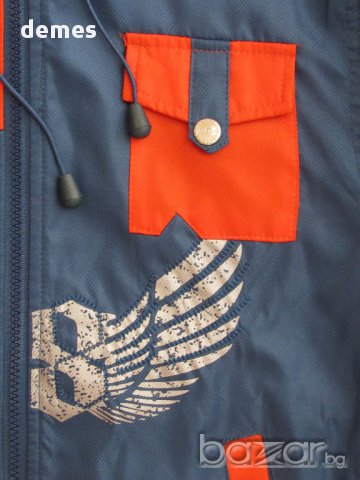 Ефектно спортно пролетно яке в синьо и оранжево размер 12, ново, снимка 4 - Детски якета и елеци - 17659346