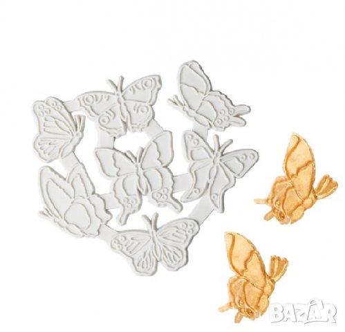 7 релефни контур пеперуди силиконов молд щампа печат форма за торта украса фондан, снимка 1 - Форми - 26071299