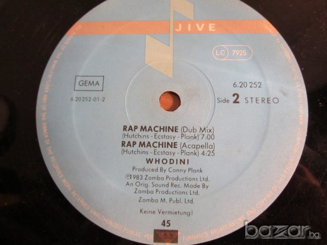 Грамофонна плоча - Rap Machine - Phodini  - изд. 80те години ., снимка 2 - Грамофонни плочи - 20484589