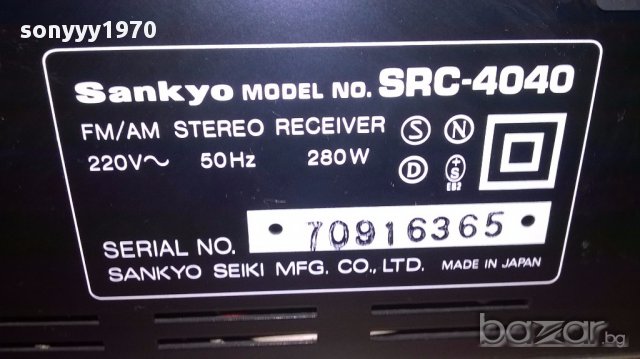Sankyo src-4040 retro receiver-made in japan-280w-внос швеицария, снимка 11 - Ресийвъри, усилватели, смесителни пултове - 13166703