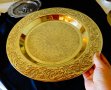 Бронзов поднос,плато 33 см.,уникални орнаменти,позлата., снимка 2