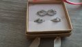 Красиви сребърни бижута висулки обици пръстен комплект проба сребро 925 печат, снимка 14