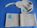  Сив детски комплект с мече 100%органична вълна,Монголия, снимка 1