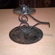 Метален свещник-17х13см, снимка 6 - Антикварни и старинни предмети - 17448696