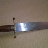 Стар нож индия-30см-дърво/метал/месинг-внос швеицария, снимка 12 - Ножове - 17807533