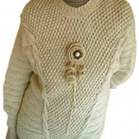 Дамски вълнен пуловер 100% вълна, снимка 4 - Блузи с дълъг ръкав и пуловери - 23494619