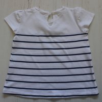 Лятна блузка с къс ръкав/бяло и синьо райе, снимка 4 - Бебешки блузки - 25488556
