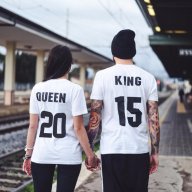 За ВЛЮБЕНИ! KING & QUEEN LOVE тениски с номер по ТВОЙ ИЗБОР! Поръчай модел с твоя ИДЕЯ!, снимка 3 - Тениски - 15058871