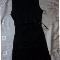 Черна сатенена рокля с коланче , снимка 8 - Рокли - 19136918