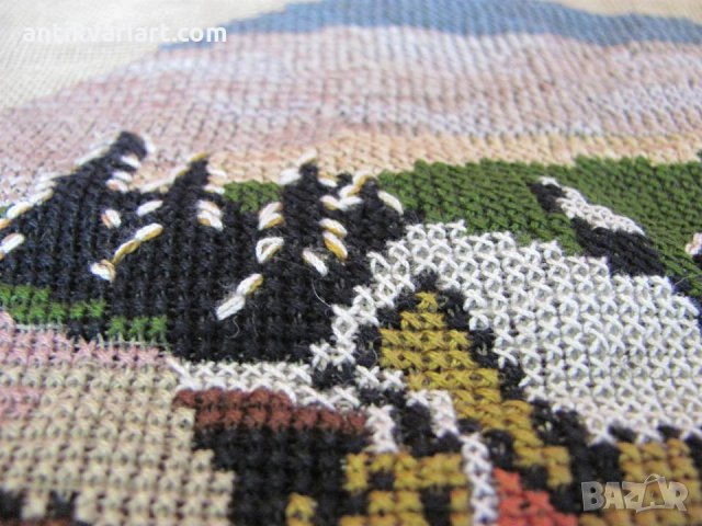 19 век Стари Ръчно Шити Гоблени 2 броя Загреб, снимка 8 - Антикварни и старинни предмети - 25417510