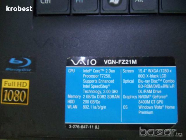 Лаптопи Sony Vaio vgn-fz21m,HP Pavilion dv5-1101en  на части, снимка 2 - Части за лаптопи - 13483059