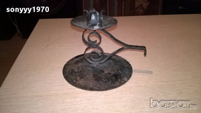 Метален свещник-17х13см, снимка 6 - Антикварни и старинни предмети - 17448696