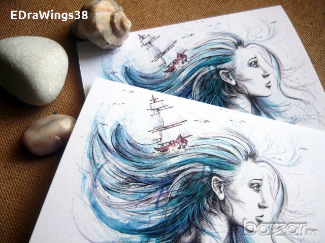 Картичка "Oceans" /отпечатана от моя авторска картина/, снимка 3 - Други - 20387288