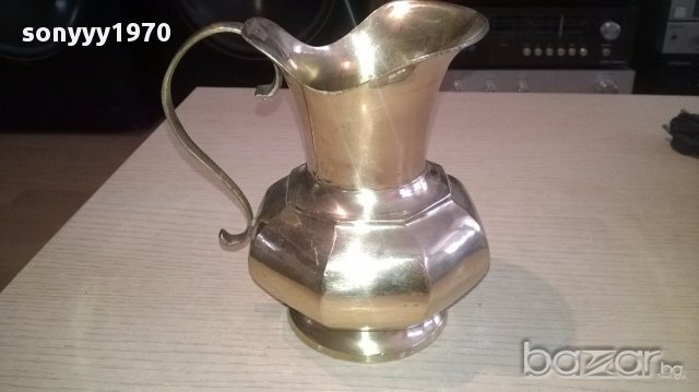 Красива кана в цвят злато-14х14х11см-внос швеицария, снимка 3 - Антикварни и старинни предмети - 17140132