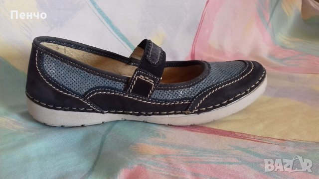 Дамски спортни обувки от естествена кожа в синьо с перфорации летни- с перфорации по кожата втора уп, снимка 4 - Кецове - 23472706